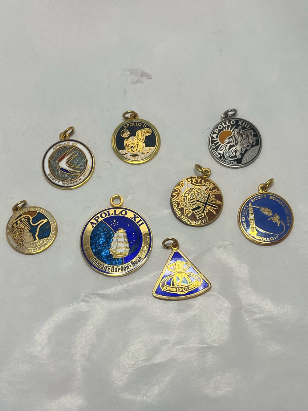 Vintage NASA Apollo Mission Charm Pendants space race Apollo lot Skylab